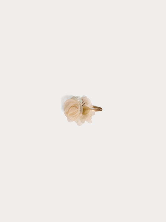 女童米色花朵发夹