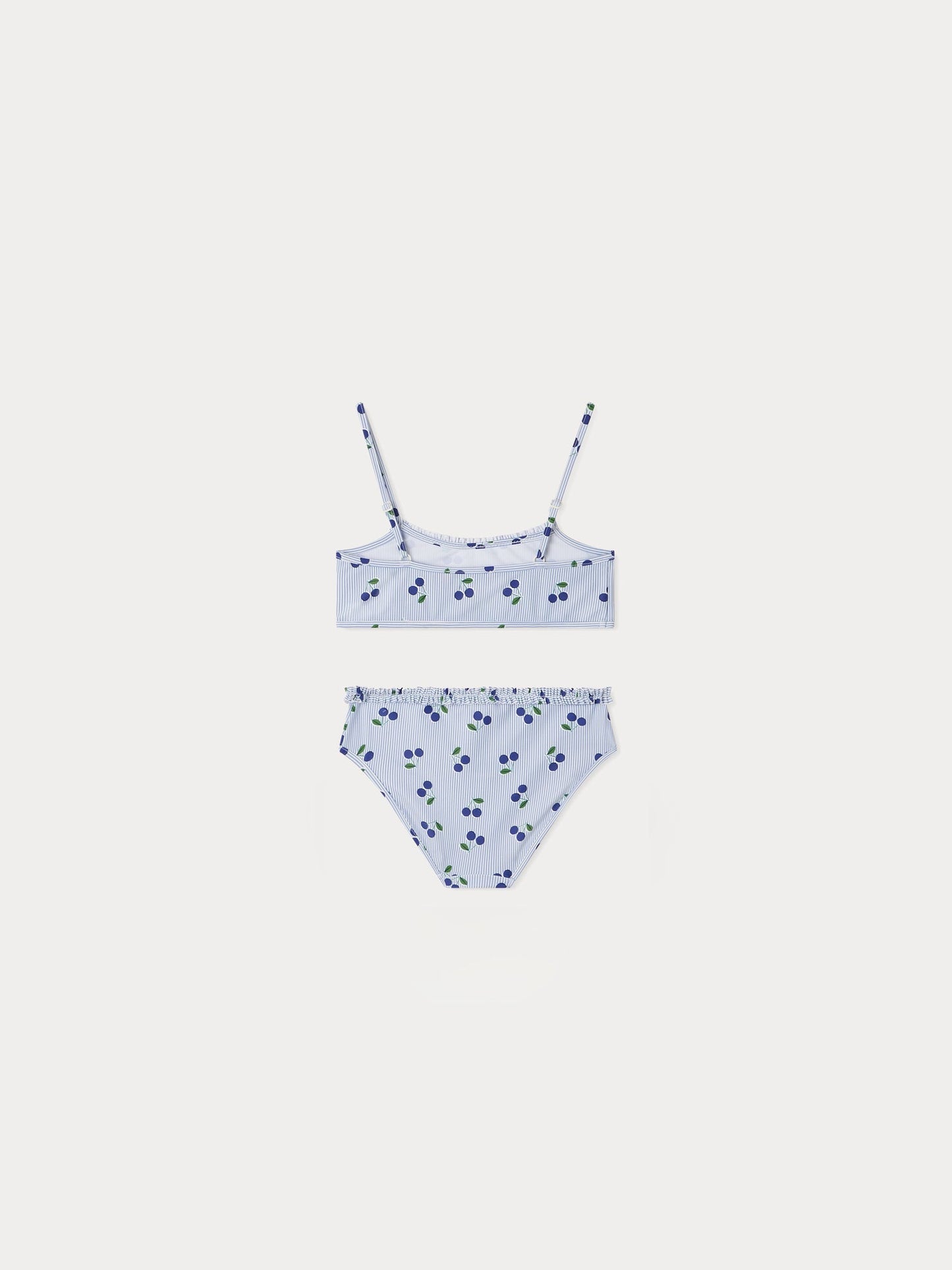 女童蓝色条纹泳衣