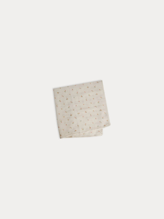 女童白色碎花棉围巾(60x60cm)