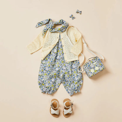 女婴浅黄色樱桃棉开衫