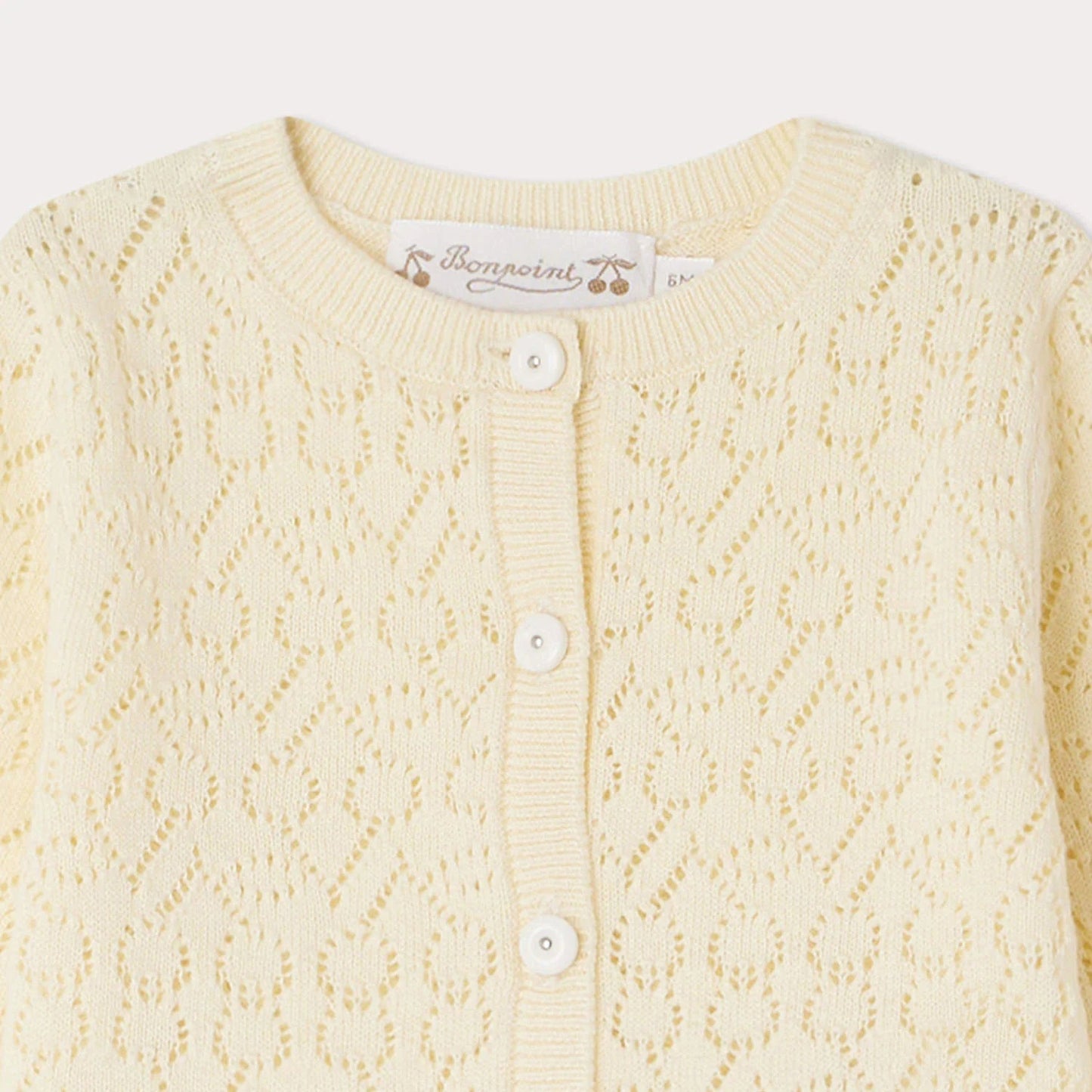 女婴浅黄色樱桃棉开衫