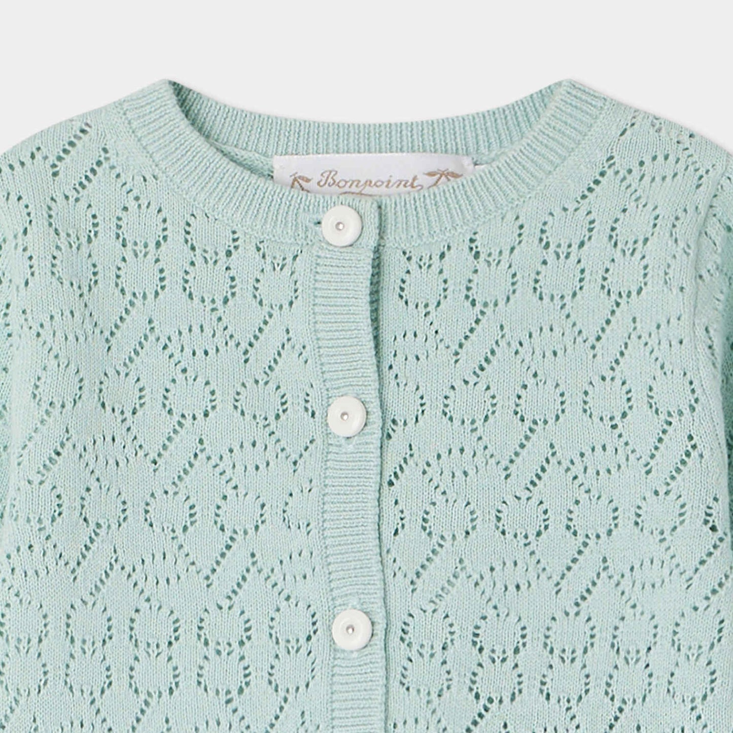 女婴青色樱桃棉开衫