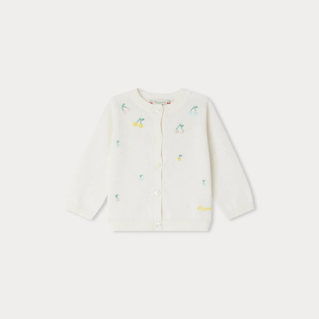 女婴白色刺绣棉开衫