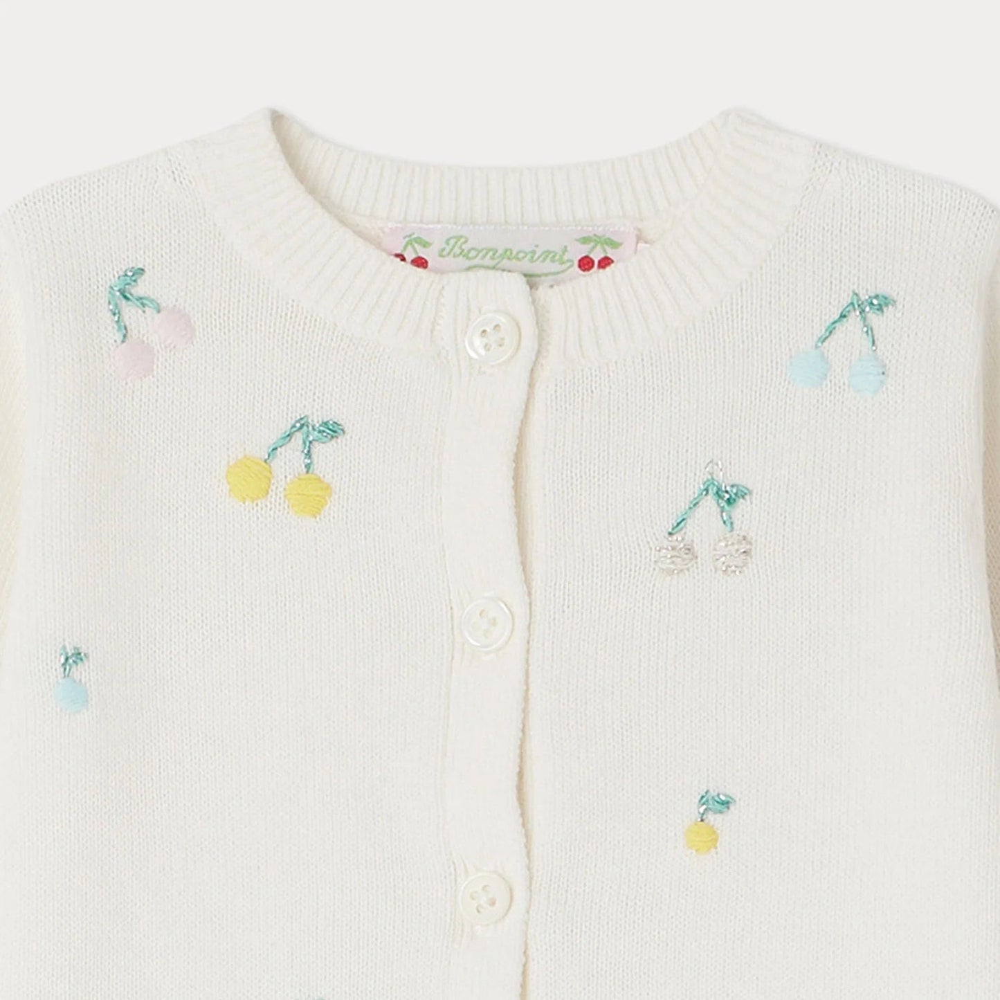 女婴白色刺绣棉开衫