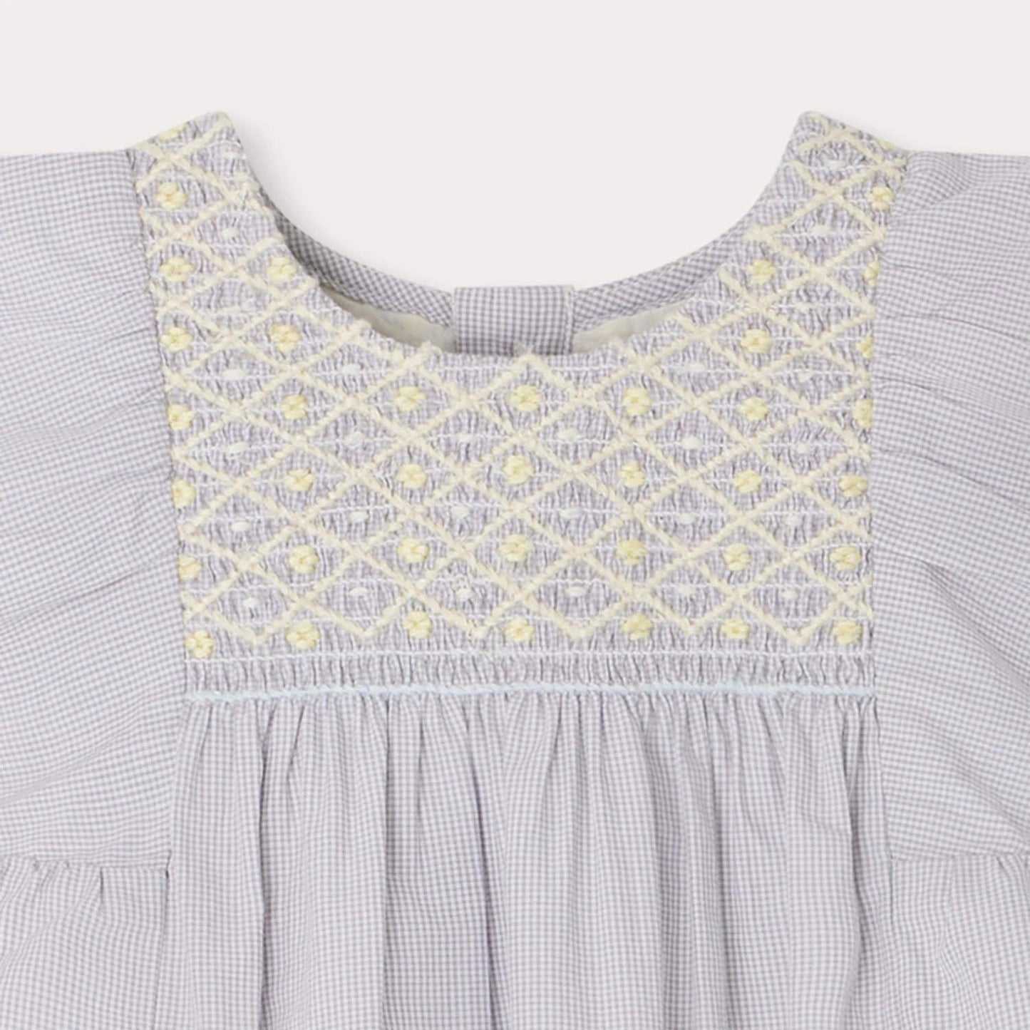 女婴灰蓝色棉连衣裙