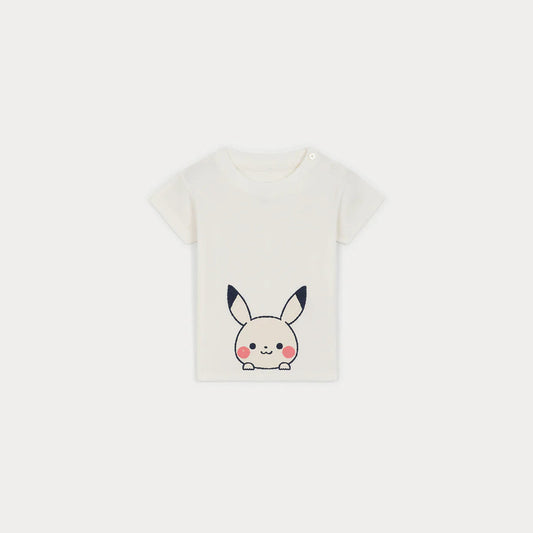 婴儿白色印花棉T恤