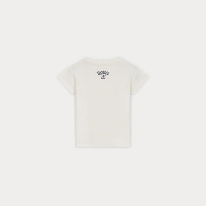 婴儿白色印花棉T恤