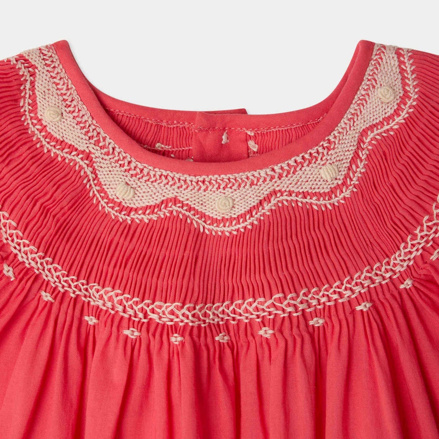 女婴粉色棉连衣裙套装