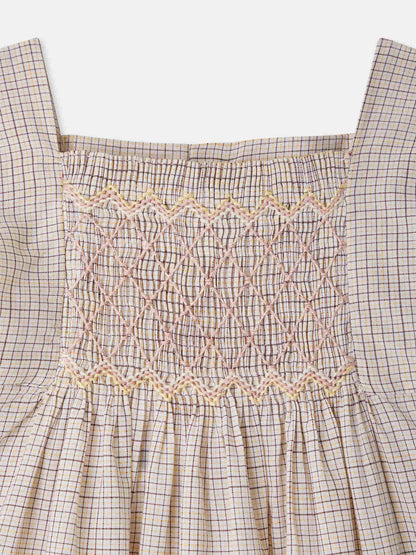 Robe Pais smockée à carreaux