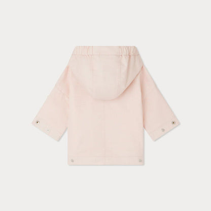 女婴粉色格子连帽夹克