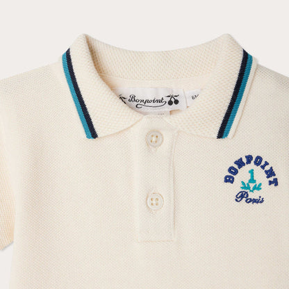 男婴象牙白棉Polo衫