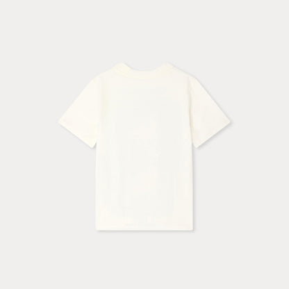 男童白色小狗印花棉T恤