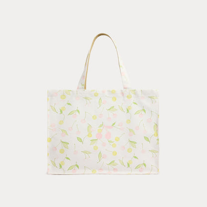 女童白色樱桃印花手提包(35 x 28 x 14 cm)