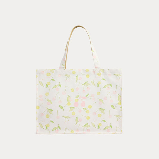 女童白色樱桃印花手提包(35 x 28 x 14 cm)