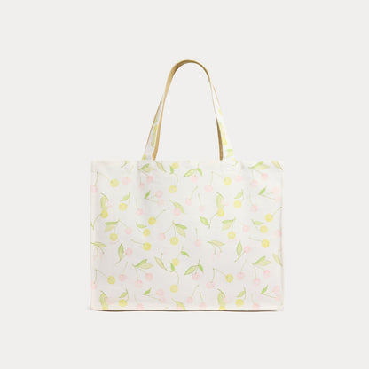 女童白色樱桃印花手提包(35 x 28 x 14 cm)