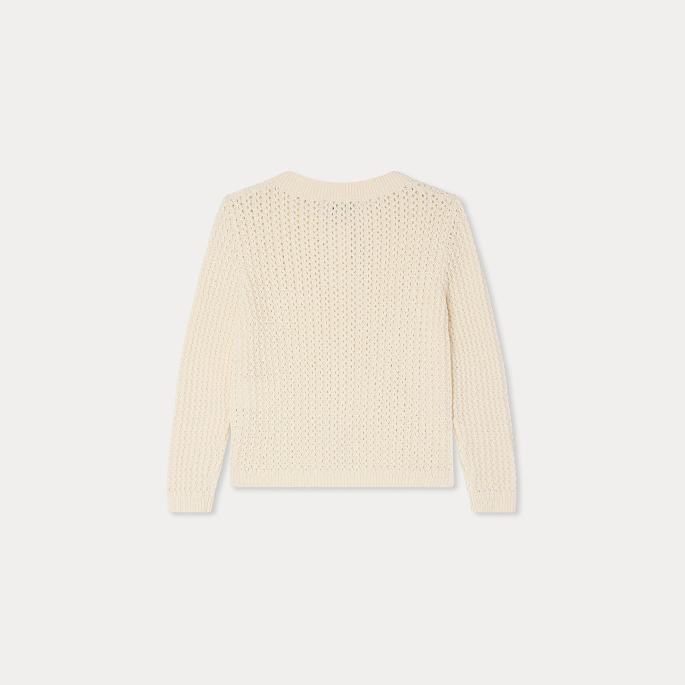 女童白色镂空棉开衫