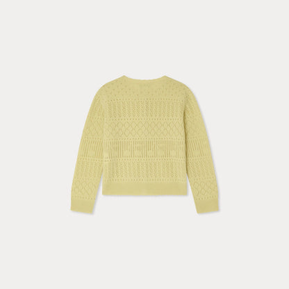 女童黄色羊绒开衫