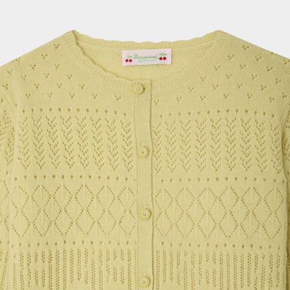 女童黄色羊绒开衫