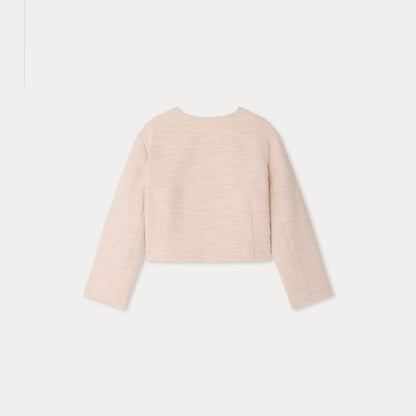 女童玫瑰粉色短款夹克