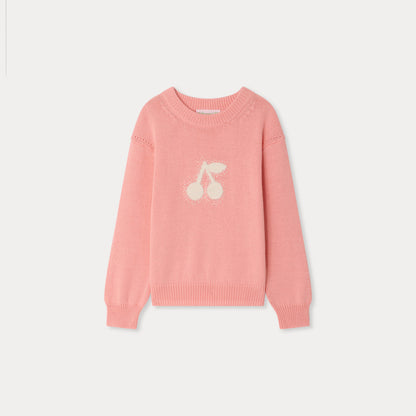 女童粉色棉毛衣