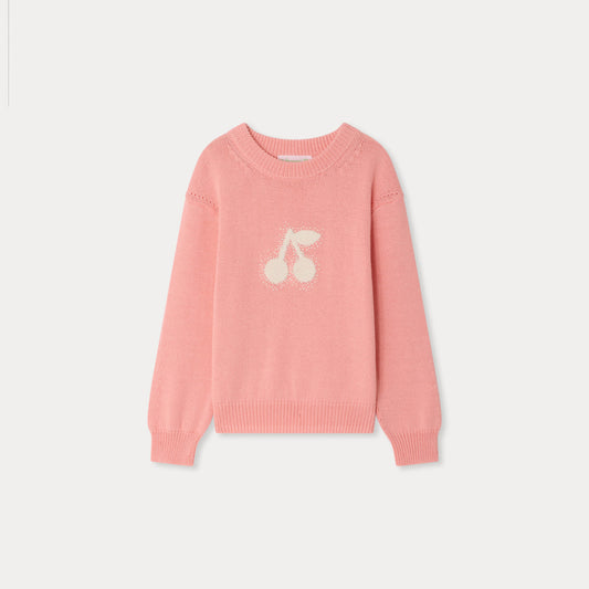 女童粉色棉毛衣