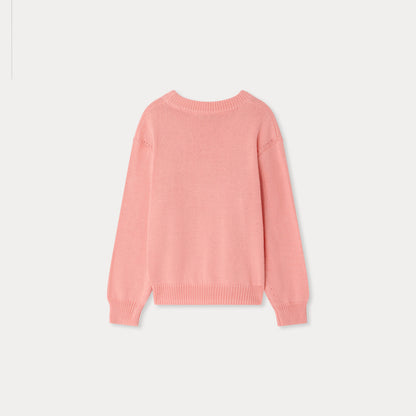 女童粉色棉毛衣
