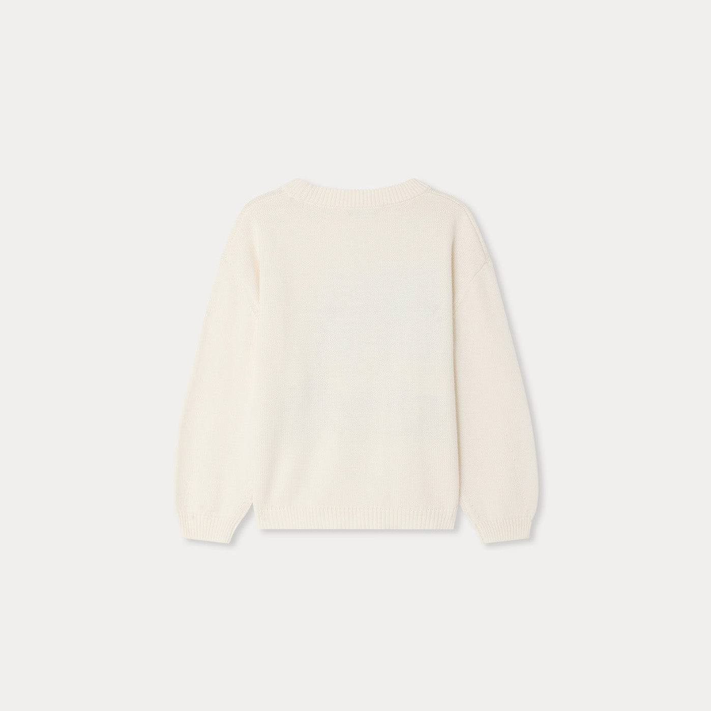 女童白色提花棉毛衣