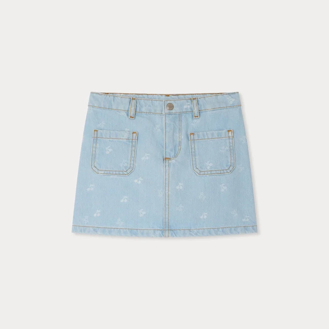 女童浅蓝色牛仔短裙