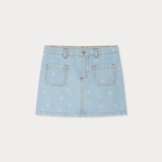 女童浅蓝色牛仔短裙