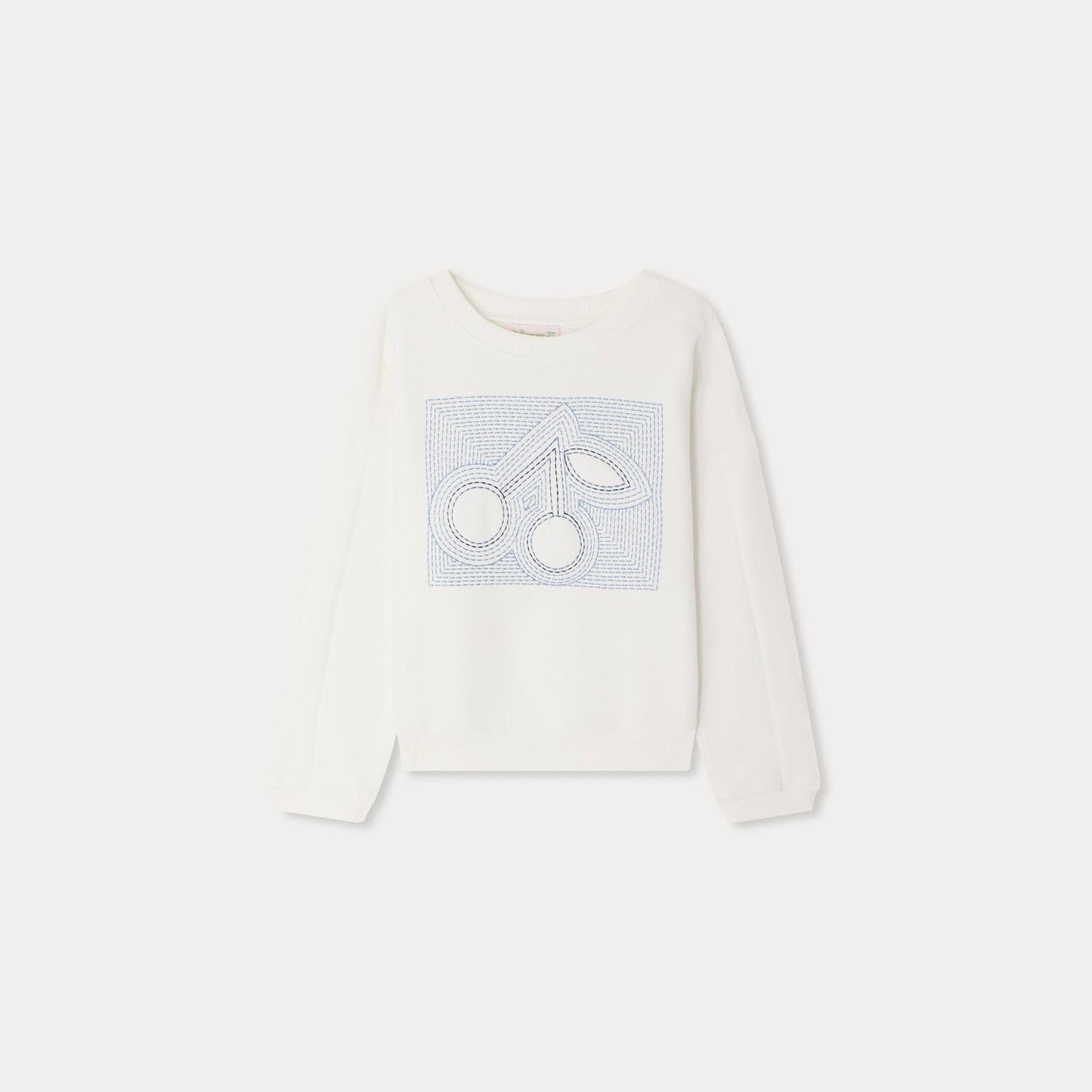 女童白色Logo棉卫衣
