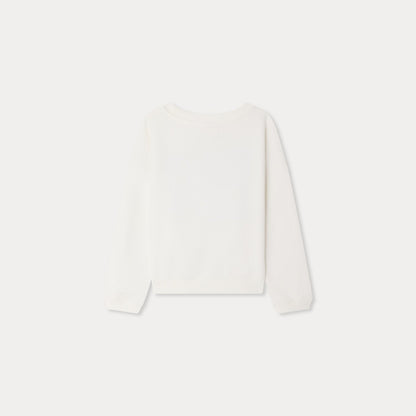 女童白色Logo棉卫衣