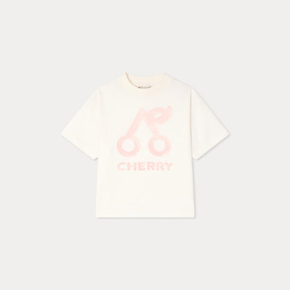 女童白色Logo棉T恤