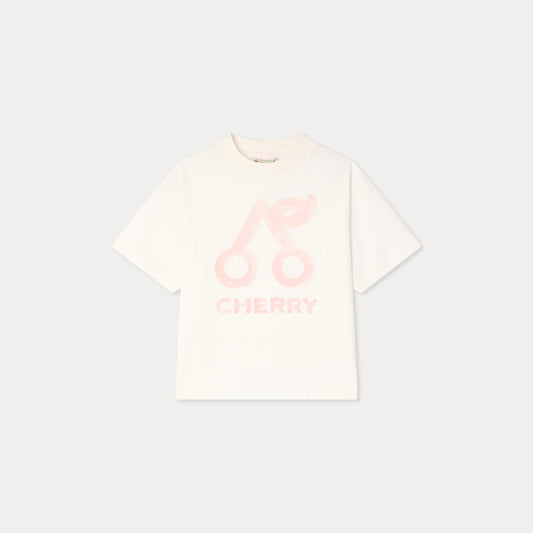 女童白色Logo棉T恤