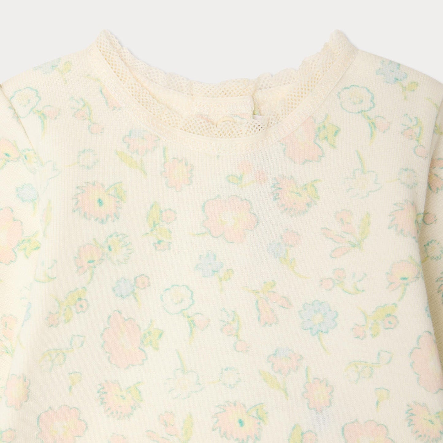 女婴米白色碎花棉套装