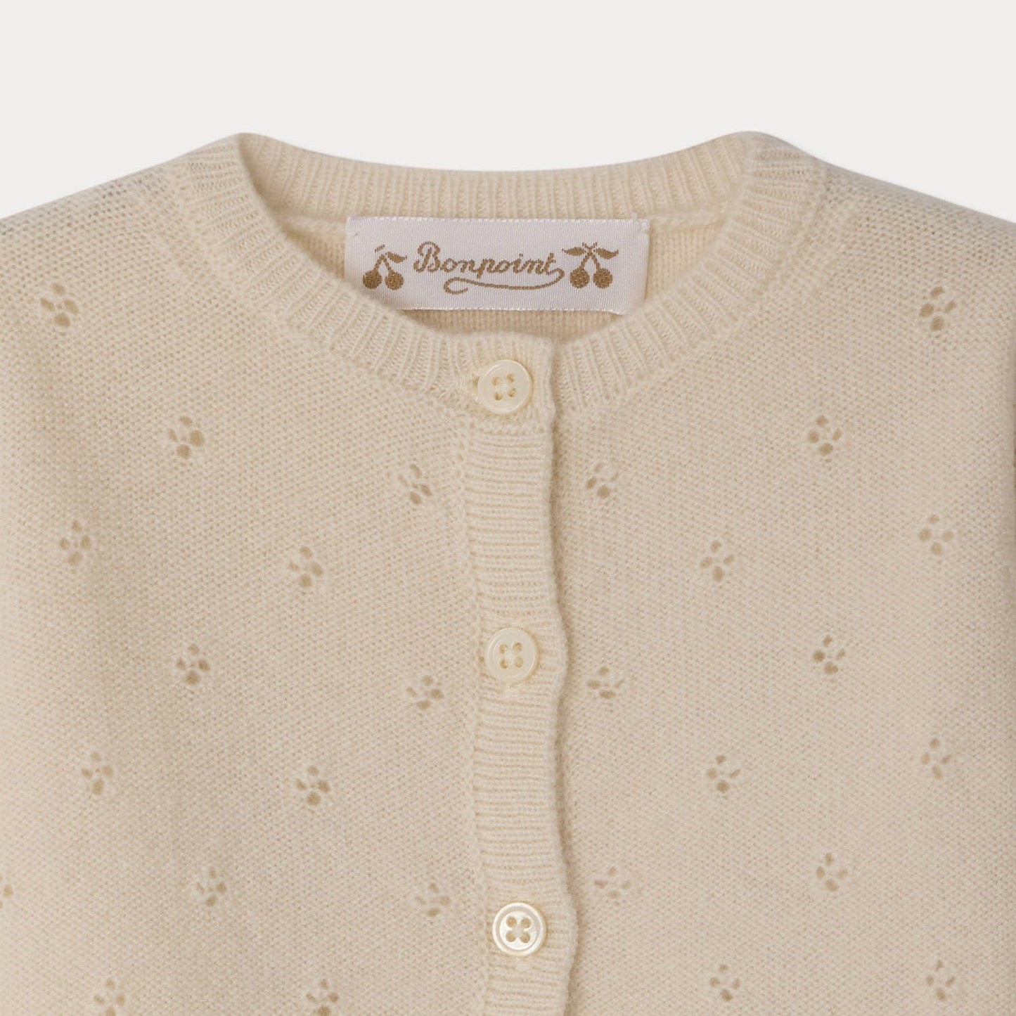 女婴象牙白羊绒开衫