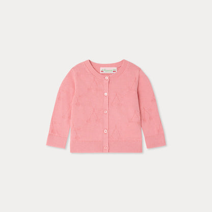 女婴粉色棉开衫