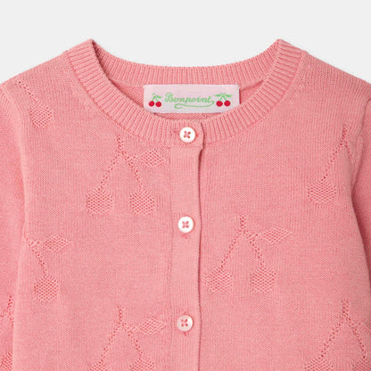 女婴粉色棉开衫