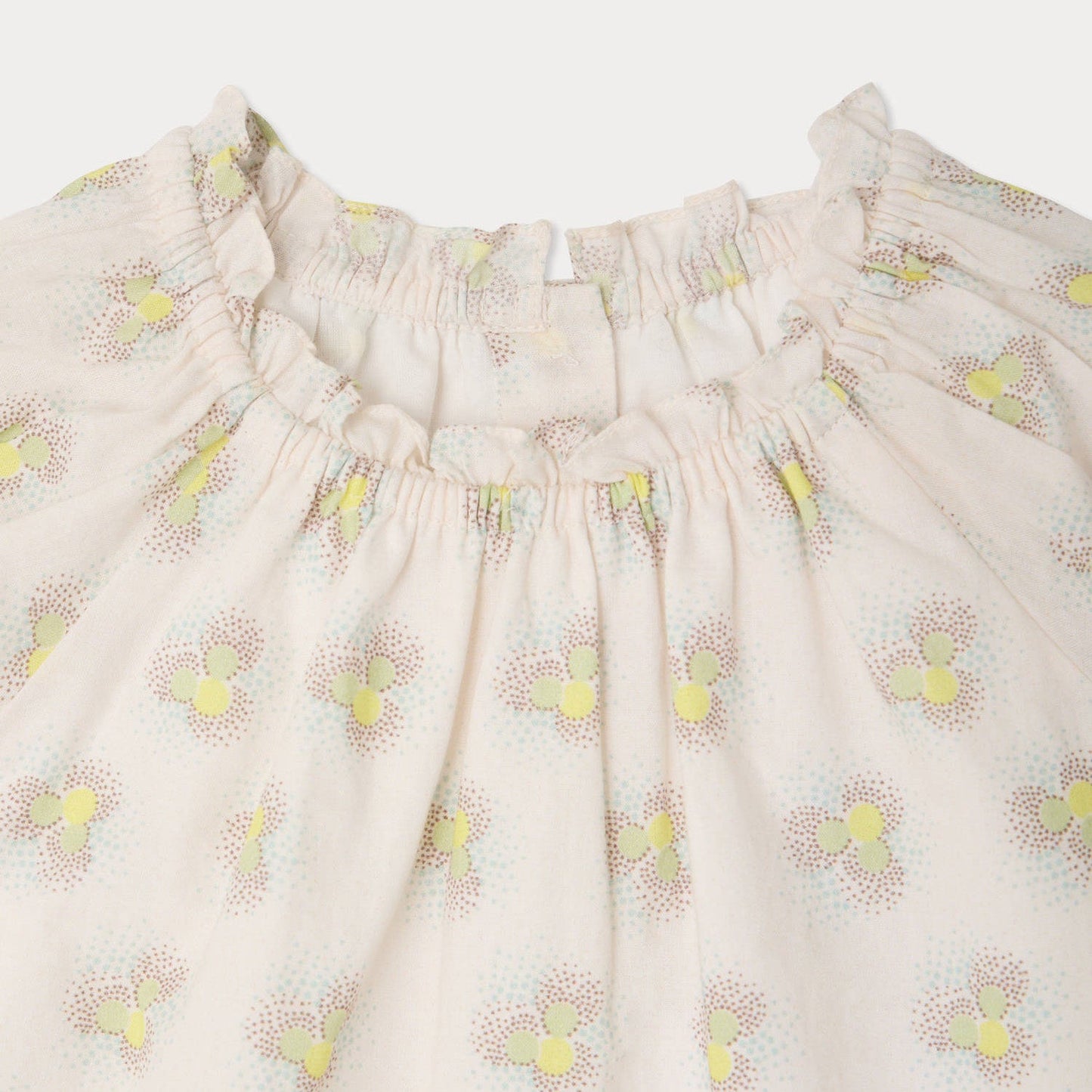 女婴米白色印花棉连衣裙