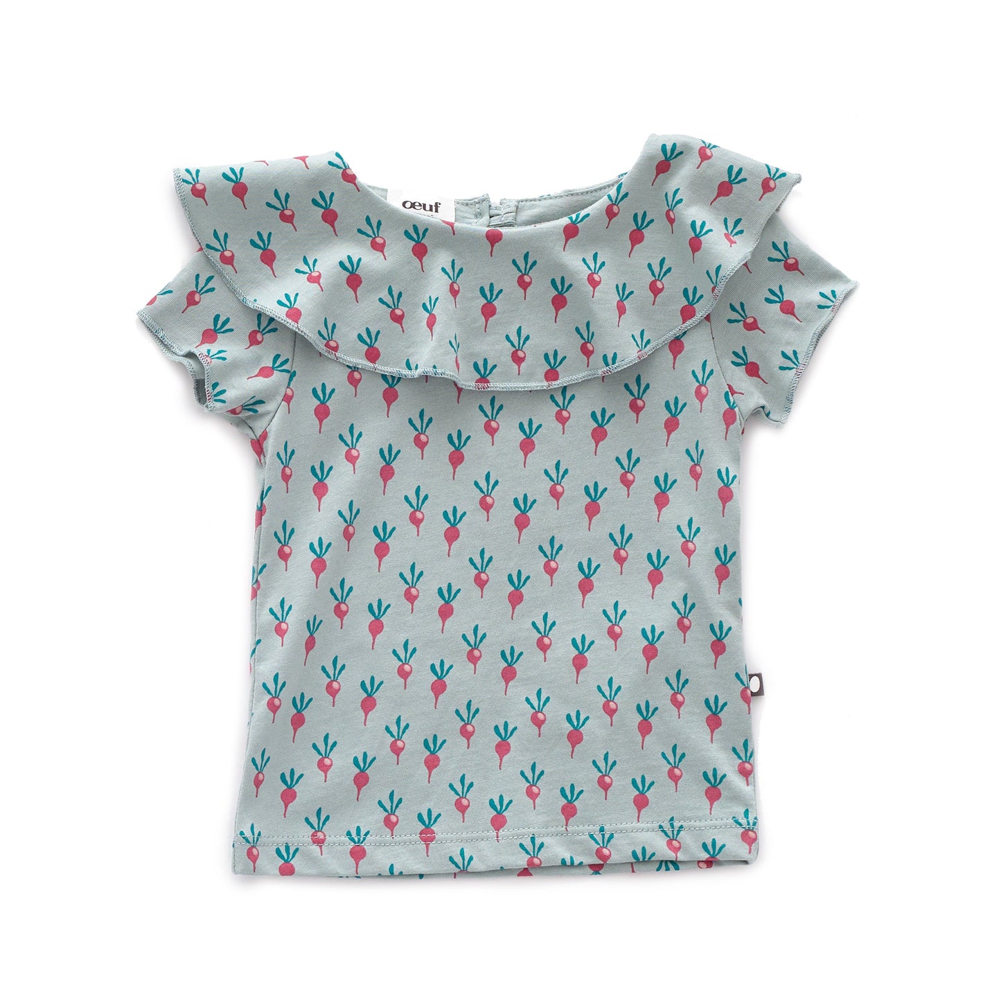 Baby Girls Jadeite Radish Ruffle Collar T-shirt