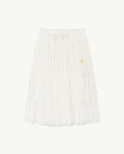 女童白色Logo短裙