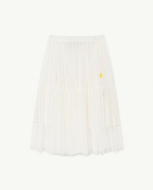 女童白色Logo短裙