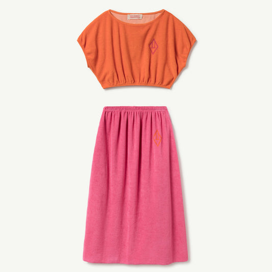 女童橙色Logo连衣裙