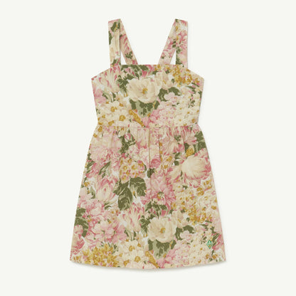 女童彩色花朵棉连衣裙