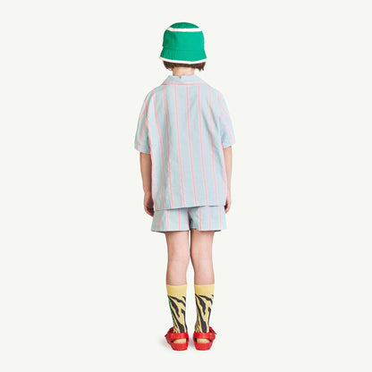 儿童丁香紫条纹棉睡衣套装