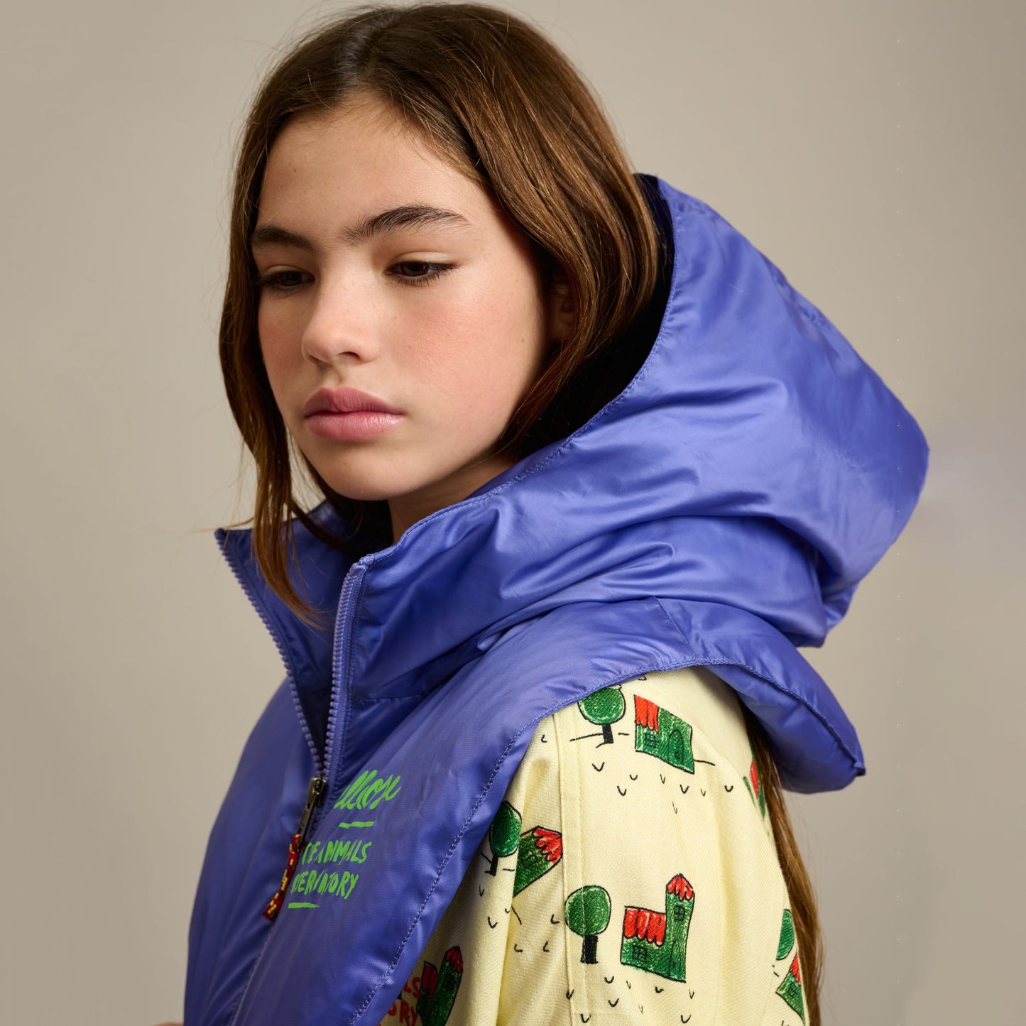 儿童紫色夹棉帽子