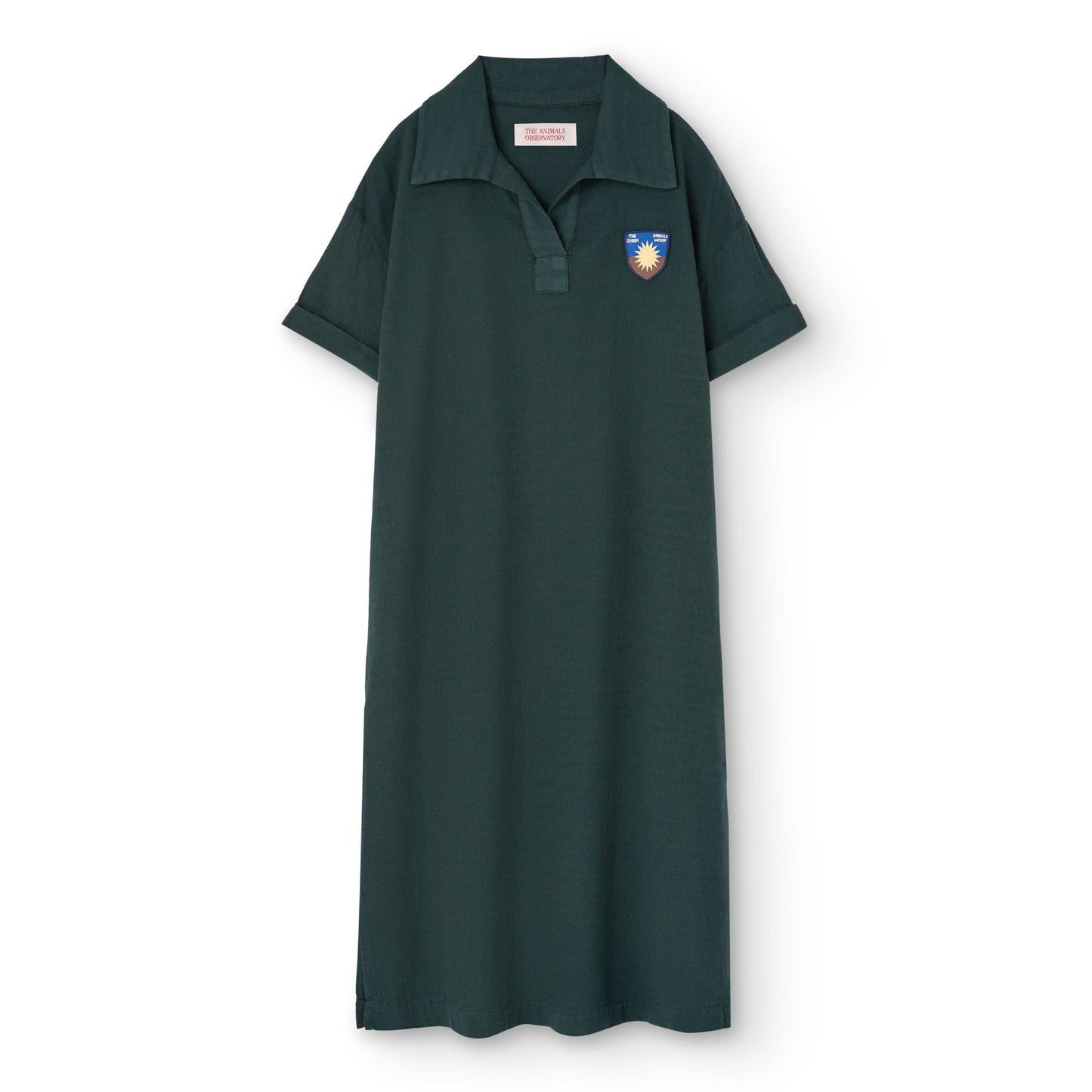 女童深绿色棉连衣裙