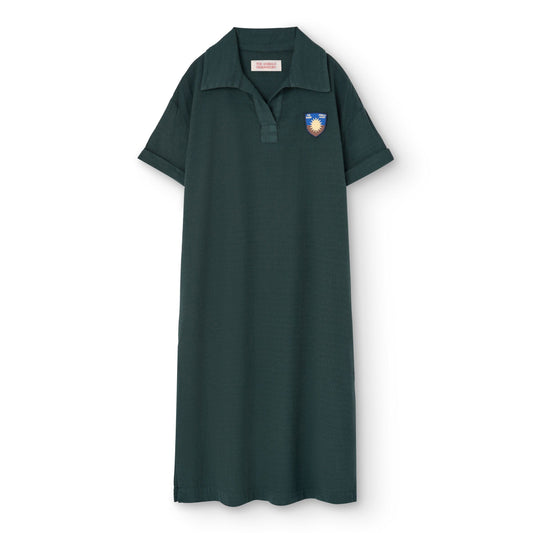 女童深绿色棉连衣裙