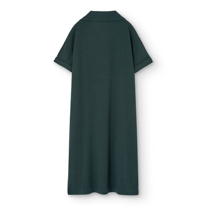 女童深绿色棉连衣裙