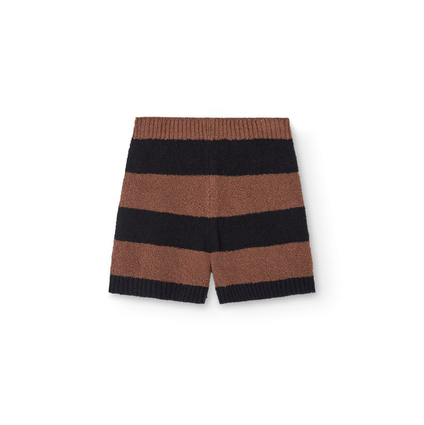 儿童棕色条纹棉短裤