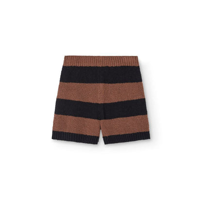 儿童棕色条纹棉短裤